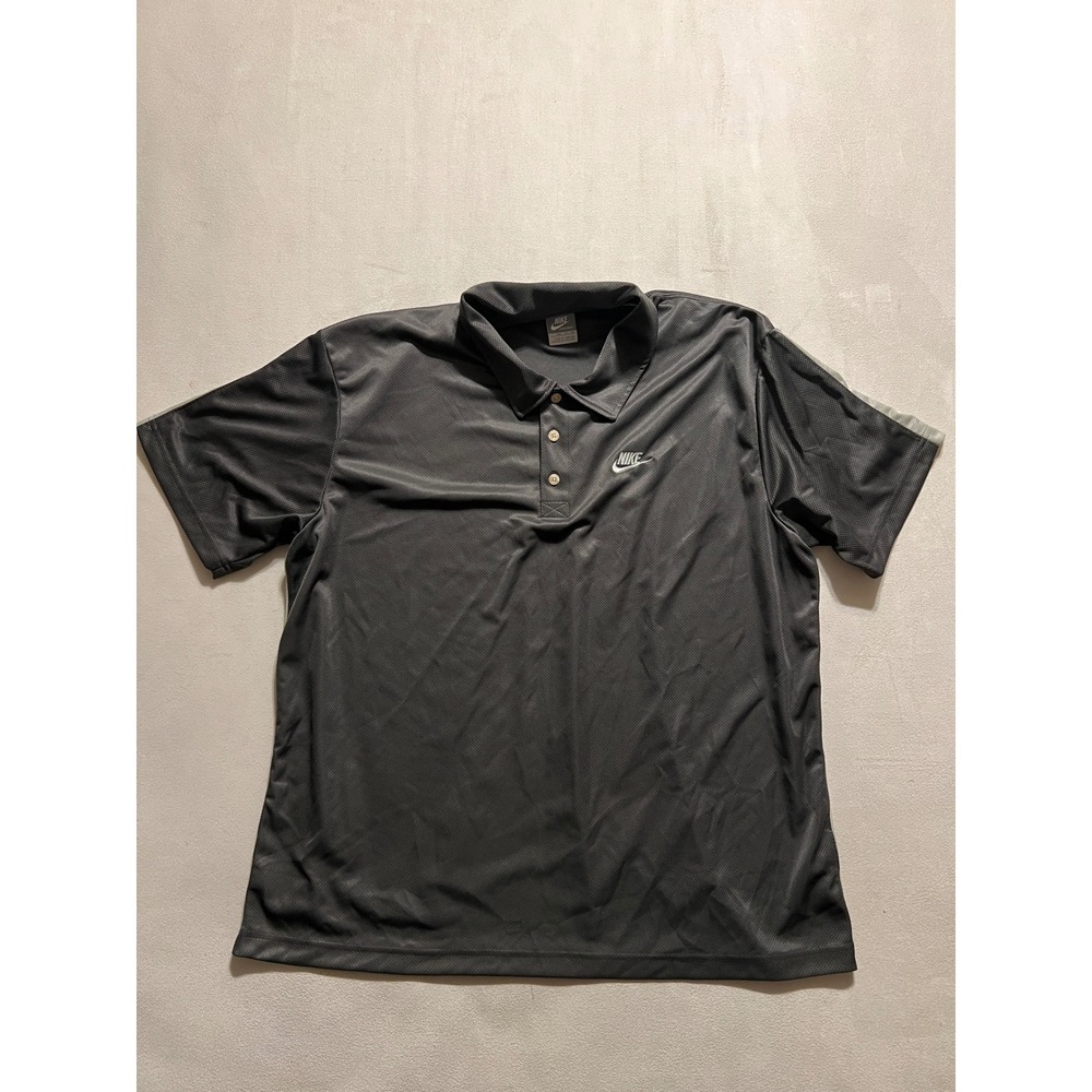 Nike Sportswear Mens XXL Gray Short Sleeve Polo Shirt Embroidered Logo Futura